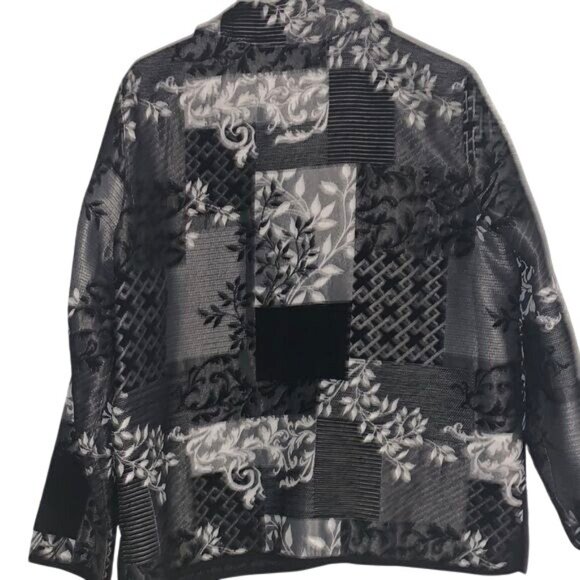 Drapers & Damons Womens Floral Patchwork Jacket Black & White - Picture 9 of 11